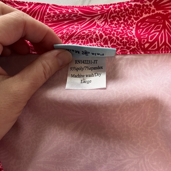 Ripskirt Hawaii Pink and white floral tropical wrap skirt size large - Picture 4 of 8